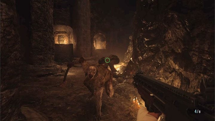 The boss will return to the top shelf now and then and call for reinforcements - Resident Evil Village: Urias - hammer boss from the Stronghold, how to defeat? - Bosses - Resident Evil Village Guide