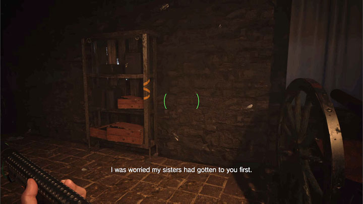 Right after you pick up the bombs, go to the sliding barricade visible in the picture - Resident Evil Village: Castles Courtyard - walkthrough - Dimitrescu Castle - Resident Evil Village Guide