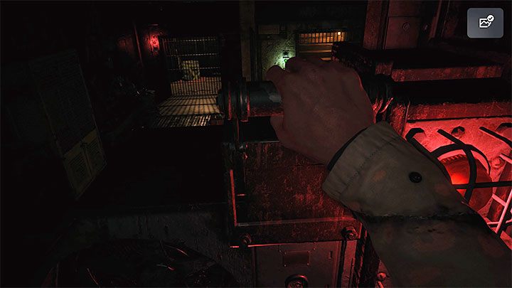 With the cog, head to the Backup Generator - Resident Evil Village: Exploring floor B4 - walkthrough - Factory - Resident Evil Village Guide