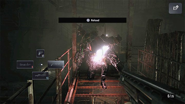 You must use the metal balconies and gradually head towards the giant working blade - Resident Evil Village: Exploring floor B3 - walkthrough - Factory - Resident Evil Village Guide