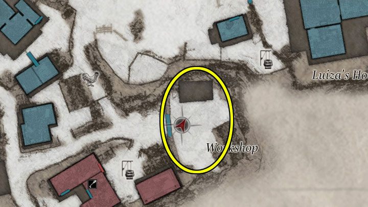 Ultimately, you must reach the area shown in the above images in the southern part of the village - Resident Evil Village: Finding the house with the red chimney - walkthrough - Village - 2nd visit - Resident Evil Village Guide