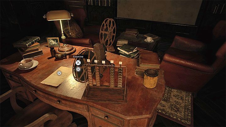 You must now go to the Study with the Film Projector that you passed earlier - Resident Evil Village: Getting out of the basement - walkthrough - Beneviento House - Resident Evil Village Guide