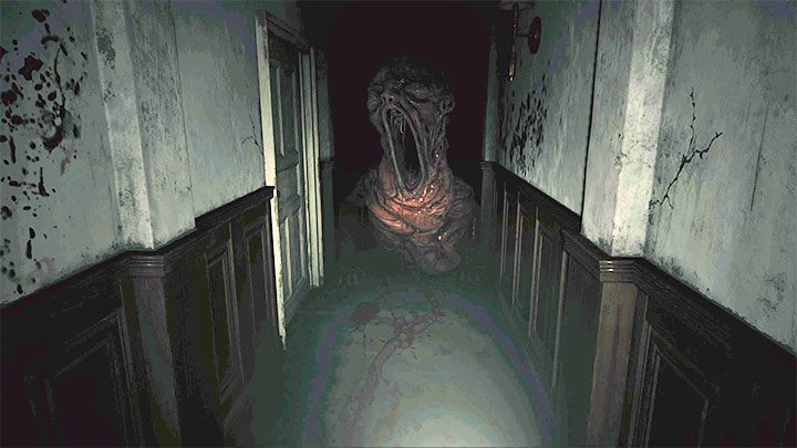 When you return to the room with the Mia's doll, the only thing you'll see is gonna be an empty, bloodstained table - Resident Evil Village: Getting out of the basement - walkthrough - Beneviento House - Resident Evil Village Guide