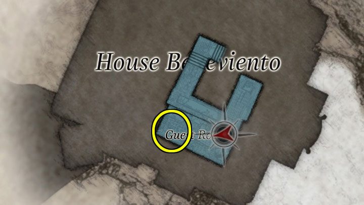The boss's first hideout is the Guest Room on the first floor - Resident Evil Village: Defeating Donna Beneviento and returning to the village - walkthrough - Beneviento House - Resident Evil Village Guide