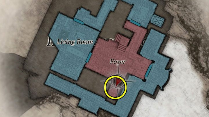 The boss's third hideout is the hallway next to the Foyer - Resident Evil Village: Defeating Donna Beneviento and returning to the village - walkthrough - Beneviento House - Resident Evil Village Guide