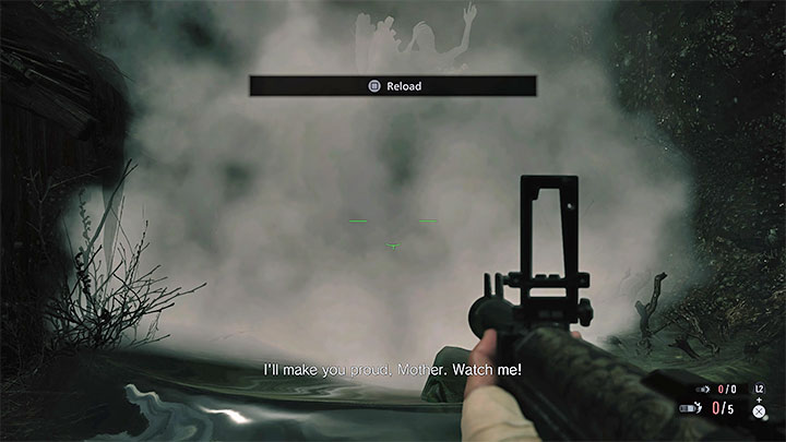 Moreau will appear after you get away far enough from spot where you entered the arena - Resident Evil Village: Fighting Moreau and leaving the reservoir - walkthrough - Fortress - Resident Evil Village Guide