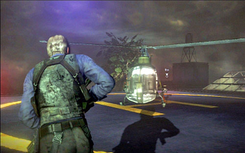 After last explosion run straight ahead to the helicopter - Chapter 5 - The Final Fight with Simmons - Leon's campaign - Resident Evil 6 - Game Guide and Walkthrough