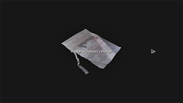 Hookshot Operators Manual - you will receive the file automatically after collecting the Hookshot - List of files (Fileophile achievement) | Files and achievements - Files and achievements - Resident Evil Zero HD Game Guide & Walkthrough