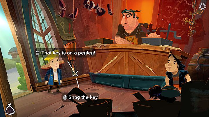 Go back to the store and take the Outhouse Key - Return to Monkey Island: Prelude - walkthrough - Prelude - An Unexpected Story Begins - Return to Monkey Island Walkthrough