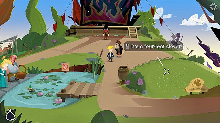 Four-leaf clover is in a nearby clearing - Return to Monkey Island: Prelude - walkthrough - Prelude - An Unexpected Story Begins - Return to Monkey Island Walkthrough