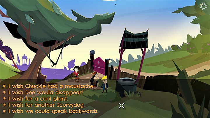 Choose the Coin from the inventory right away and use it on the Well - Return to Monkey Island: Prelude - walkthrough - Prelude - An Unexpected Story Begins - Return to Monkey Island Walkthrough
