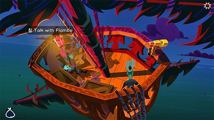 Sie finden Flambe oben auf dem Mast, i – Rückkehr nach Monkey Island: Holen Sie sich eine einstimmige Abstimmung – Komplettlösung – Teil 2 – Eine gefährliche Reise – Komplettlösung für Rückkehr nach Monkey Island