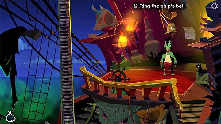 Erreichen Sie das Hauptdeck und gehen Sie direkt zum Ruderbereich – Rückkehr nach Monkey Island: Erfahren Sie die Geheimnisse von LeChucks – Komplettlösung – Teil 3 – Rückkehr nach Monkey Island – Komplettlösung für die Rückkehr nach Monkey Island