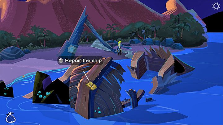 Verlassen Sie den Dschungel und wählen Sie „Schiffswrack“ auf der Karte von Monkey Island – Rückkehr nach Monkey Island: Entschlüsseln Sie die Karte – Komplettlösung – Teil 3 – Rückkehr nach Monkey Island – Komplettlösung für Rückkehr nach Monkey Island