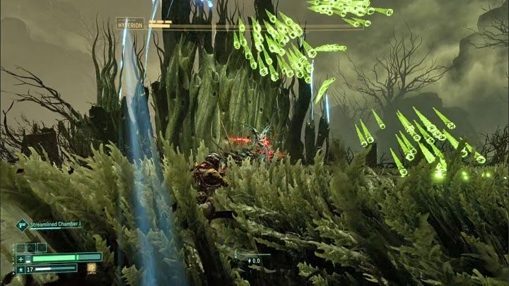 The boss will also bombard the arena with various types of projectiles - Return: Hyperion - boss, how to defeat? - Bosses - Returnal Guide