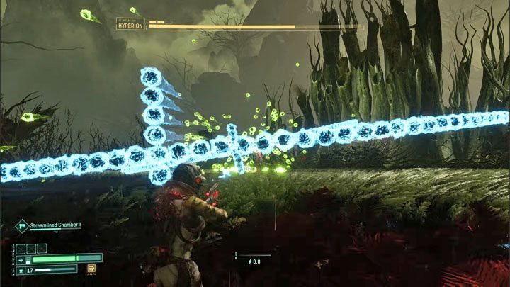 Hyperion will also start firing rows of projectiles - Return: Hyperion - boss, how to defeat? - Bosses - Returnal Guide