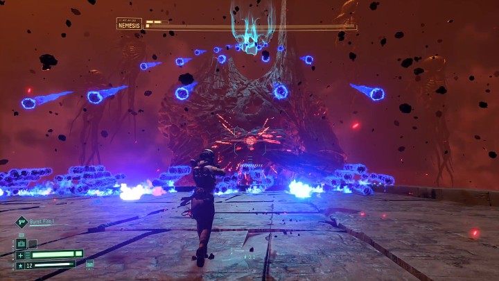A difficult to avoid attack is pictured in the above image - Return: Nemesis - boss, how to defeat? - Bosses - Returnal Guide