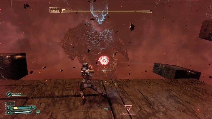 During the final phase of the battle against Nemesis, you will have fewer opportunities to fire accurate shots, but remember that you don' - Return: Nemesis - boss, how to defeat? - Bosses - Returnal Guide