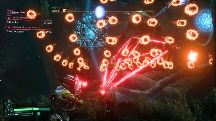Selene, after a grueling journey through six different biomes of Atropos, faces the last boss Ophion - Returnal: 1st ending (spoiler) - Terminations - Returnal Guide