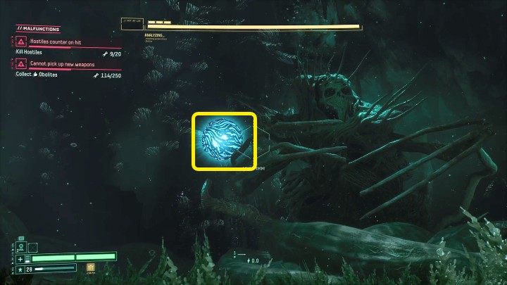 Throughout the duel, glowing orbs will levitate on both sides of Ophion, and you have to shot down as soon as possible (just one accurate shot) to avoid them disturbing you during the fight - they support the boss and can use a variety of skills - Return: Ophion - boss, how to defeat? - Bosses - Returnal Guide