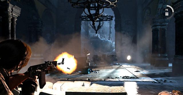 You need to watch out for enemies with knives - Rise of the Tomb Raider: Break through the door, walkthrough - Shortcut - Rise of the Tomb Raider Guide