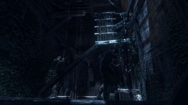and then climb higher over the planks painted white - Rise of the Tomb Raider: Find a way inside the cathedral, walkthrough - The Cathedral - Rise of the Tomb Raider Guide