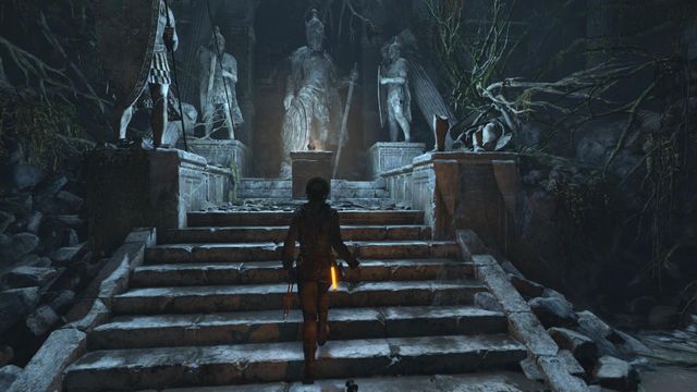 Atlas is on the pedestal that you climb onto over several steps - Rise of the Tomb Raider: Retrieve the Atlas from the archives, walkthrough - Atlas - Rise of the Tomb Raider Guide