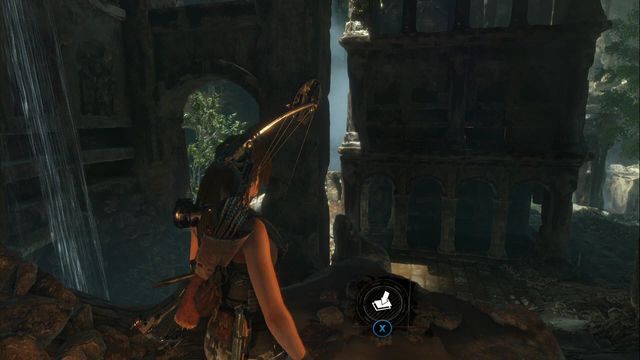 In the corner of the chamber, by the waterfall - Rise of the Tomb Raider: Murals and chests, Syria secrets, tips, location - Syria - Rise of the Tomb Raider Guide