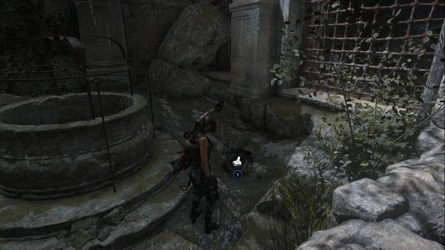 In tomb House of the Afflicted, still before you enter the camp - Rise of the Tomb Raider: Survival caches, Geothermal Valley secrets, map - Geothermal Valley - Rise of the Tomb Raider Guide