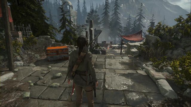 Right after you enter the location, after the cutscene, you find the chest right in front of Lara - Chests and crypt treasures | Geothermal Valley - Geothermal Valley - Rise of the Tomb Raider Game Guide & Walkthrough