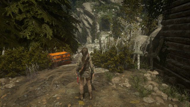 During the main storyline, you find it along your path to the tower, after the defense of the valley, in front of the destroyed bridge - Chests and crypt treasures | Geothermal Valley - Geothermal Valley - Rise of the Tomb Raider Game Guide & Walkthrough