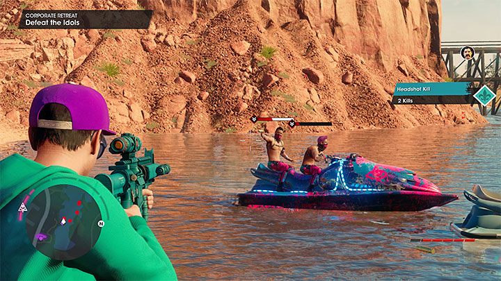 After reaching the lake you'll face the Idols scattered around the area, The enemies on the shore are easy to kill - Saints Row 2022: Corporate Retreat - walkthrough - Walkthrough - Saints Row Guide, Walkthrough