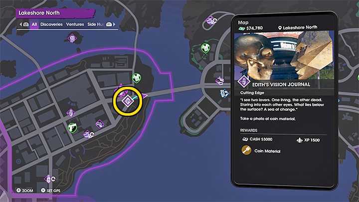 The secret is related to Coin Material - Saints Row: Cutting Edge - venture description, Ediths collectibles - Ventures - Saints Row Guide, Walkthrough