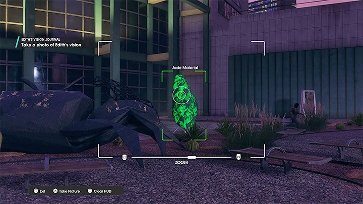 You have to photograph the green object from the picture above - Saints Row: Cutting Edge - venture description, Ediths collectibles - Ventures - Saints Row Guide, Walkthrough