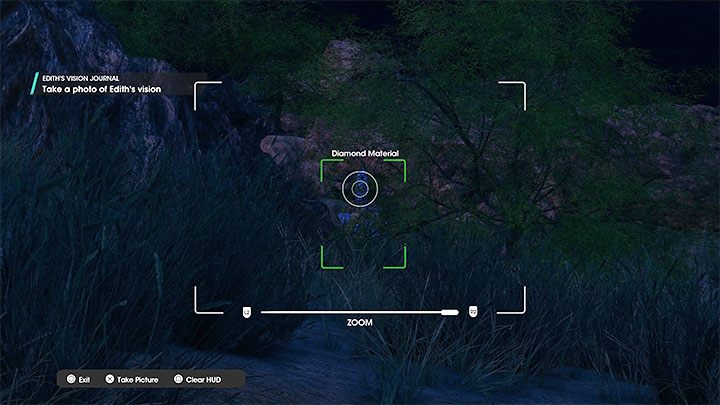 You have to explore the area next to the lake (you can stand by the asphalt road that cuts the yellow area you have to search) - find the bushes with crystals from the picture above - Saints Row: Cutting Edge - venture description, Ediths collectibles - Ventures - Saints Row Guide, Walkthrough
