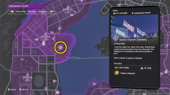 This secret is related to Galaxy Material - Saints Row: Cutting Edge - venture description, Ediths collectibles - Ventures - Saints Row Guide, Walkthrough