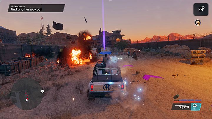 Drive through the outer courtyard, avoiding enemy cars - Saints Row 2022: The Frontier - walkthrough - Walkthrough - Saints Row Guide, Walkthrough