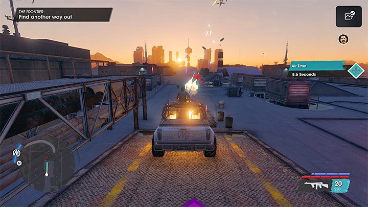 You'll find yourself on a path next to the prison for a short while, but you'll need to use even more ramps immediately after - Saints Row 2022: The Frontier - walkthrough - Walkthrough - Saints Row Guide, Walkthrough