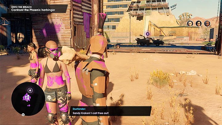 Someone will park a vehicle in front of the stronghold - approach the harbinger and talk to him - Saints Row 2022: Unto the Breach - walkthrough - Walkthrough - Saints Row Guide, Walkthrough