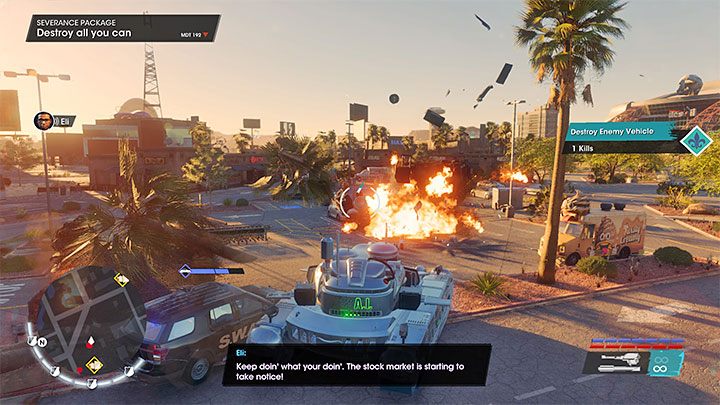 The tank is extremely powerful - you can crush other vehicles with it or fire at them with your main gun - Saints Row 2022: Severance Package - walkthrough - Walkthrough - Saints Row Guide, Walkthrough