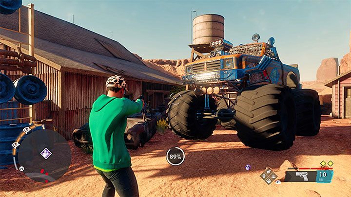 The monster truck is parked next to one of the farm buildings - you can get inside the vehicle without breaking into it - Saints Row 2022: Monster truck (Gargantua) - how to unlock the vehicle? - FAQ - Saints Row Guide, Walkthrough