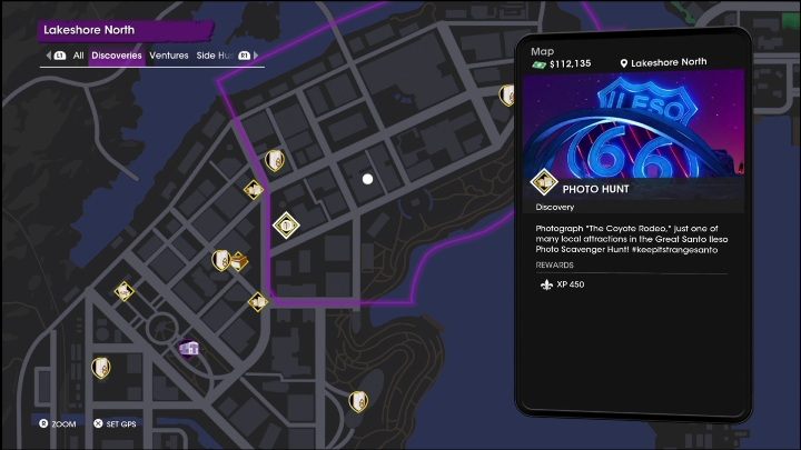 The activity is located in the south-western part of the district - Saints Row 2022: Discoveries (Lakeshore North) - list and description of activity - Lakeshore North - Saints Row Guide, Walkthrough