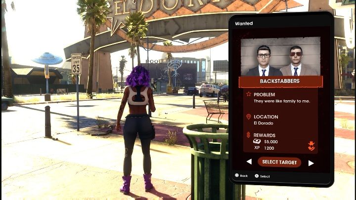 Start the contract by entering the Wanted app and choosing Backstabbers - Saints Row 2022: Backstabbers - how to complete contract? - Wanted - Saints Row Guide, Walkthrough
