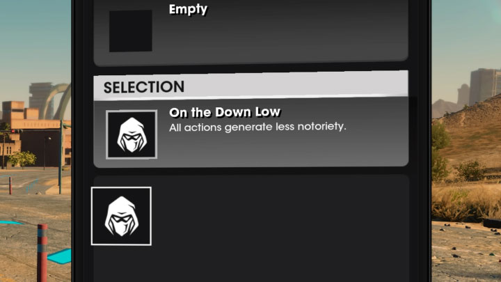 Remember to check the available perks - Saints Row 2022: Pursuit - how to lose, how to get rid of Notoriety? - FAQ - Saints Row Guide, Walkthrough