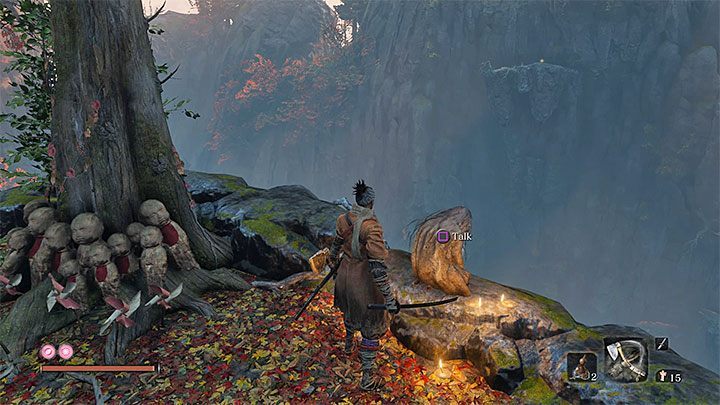 The old woman can be found on the way to the sculptor idol Shugendo, passing through the first large building with monks - Senpou Temple | Sekiro Shadows Die Twice Walkthrough - Main story - Sekiro Guide and Walkthrough
