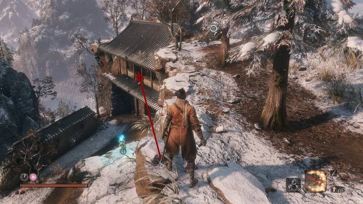 Go further, keeping to the right side until the second house; there, on the slope, you will find another checkpoint - Outskirts Wall - Gate Path - Ashina Outskirts | Sekiro Shadows Die Twice Walkthrough - Main story - Sekiro Guide and Walkthrough