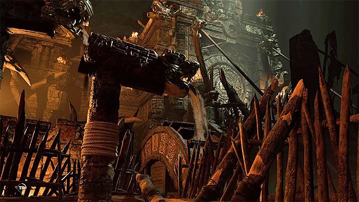 The last thing to do is to adjust the position of the taller construction - Exploring of the temple - Eye of the Serpent; Empty-Handed - Mountain Temple Cenote - Shadow of the Tomb Raider Game Guide
