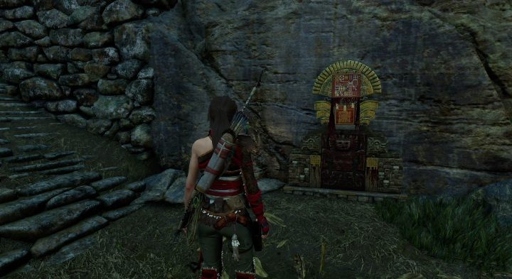 In the eastern part of the village, under the stairs, you will find another mural (5) - Murals | Secrects in Shadow of the Tomb Raider - The Hidden City - Shadow of the Tomb Raider Game Guide