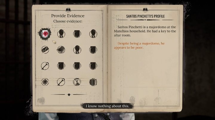 After inspecting the man, it's time to ask him about all the evidence you've already gathered - Sherlock Holmes Chapter One: Sacrificial Lamb, Police Station - walkthrough - Sacrificial lamb - Sherlock Holmes Chapter One Guide