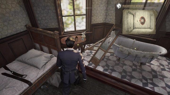 Behind the bed, you will find a small wooden table - Sherlock Holmes Chapter One: Mothers love, Violet Room - walkthrough - A Mothers Love #3 - Sherlock Holmes Chapter One Guide